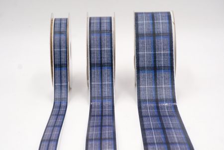 Elegantes Blau & Grau Karoband_AI